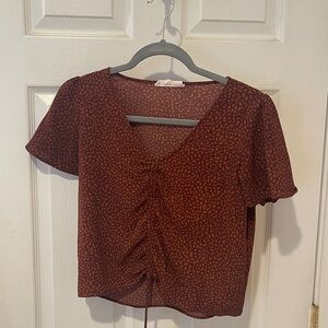 Hippie Rose Maroon Patterned Crop Top